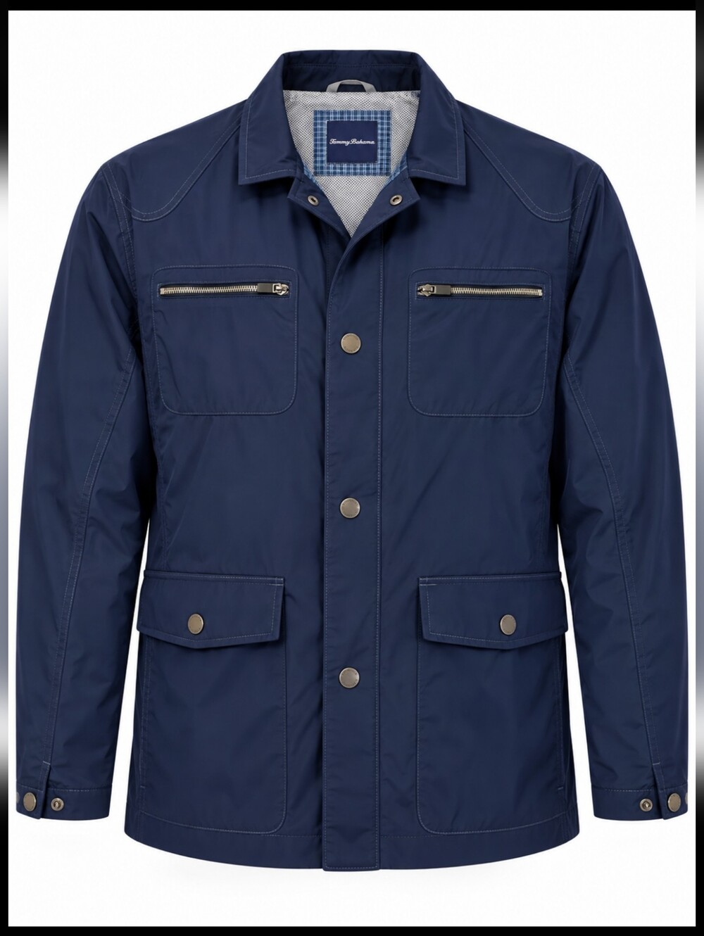 Tommy Bahama Men XXL Navy Utility Field Jacket Safari Travel Lightweight